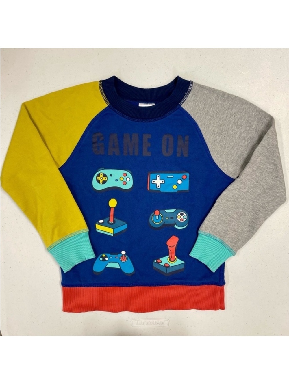 New Hanna Andersson Sweatshirt Boys 5 110 cm Game On Graphic Crewneck Gamer Blue